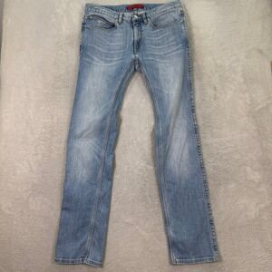 HUGO BOSS Mens Light Wash Slim Fit Jeans Denim Pants 30x32 Slim Fit Casual Work